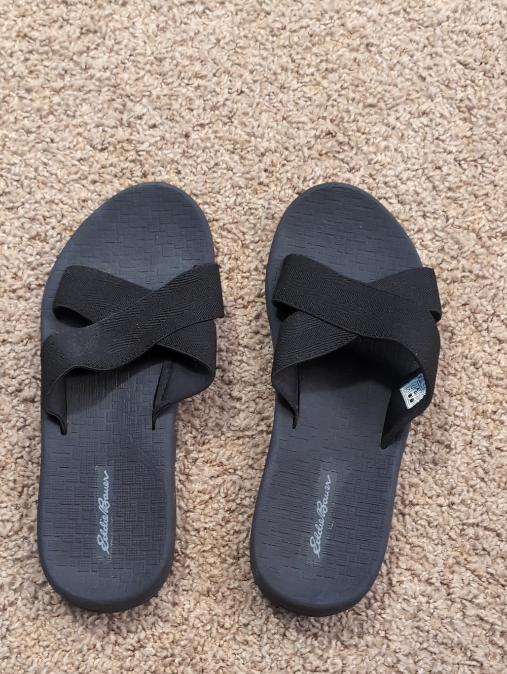 Eddie Bauer Women's Black Crisscross Slide Sandals
